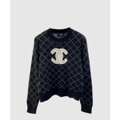 프린트 니트 톱