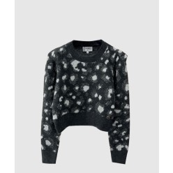 프린트 니트 톱