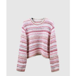 프린트 니트 톱