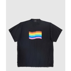 레인보우 플래그 인사이드 아웃 오버사이즈 티셔츠