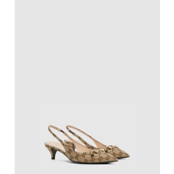 GG 캔버스 슬링백 펌프스 782627