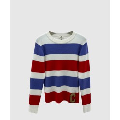 프린트 니트 톱