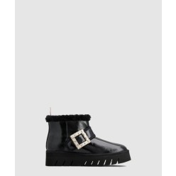 페이턴트 가죽 앵클 부츠 7163