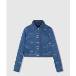 레이저 디테일의 데님 재킷