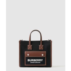 투톤 캔버스 레더 미니 토트 80557491