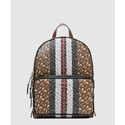 스트라이프 프린트 캔버스 백팩 80193461