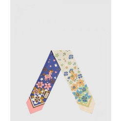 플로라 프린트 실크 넥 보우  698734