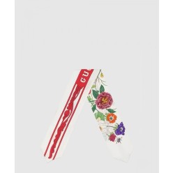 플로라 프린트 실크 넥 보우 699497