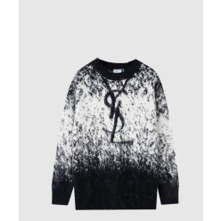 프린트 니트 톱