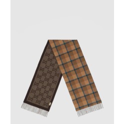 GG 섀도우 울 자카드 스카프 713142