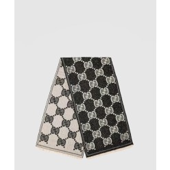 GG 자카드 패턴 니트 스카프  598993