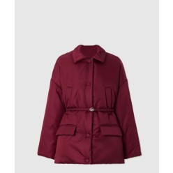 벨트 장식 패딩 개버딘 자켓