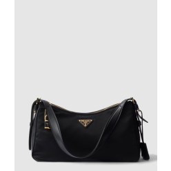 자물쇠가 있는 프라다 에메 라지 리나일론 및 가죽 숄더백 1BC232