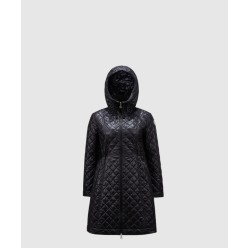 후드 다이아몬드 퀼팅 롱 다운 재킷