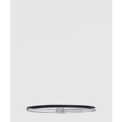 송아지 가죽 V 로고 양면 벨트