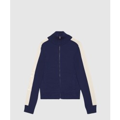 코튼 니트 지퍼 봄버 자켓