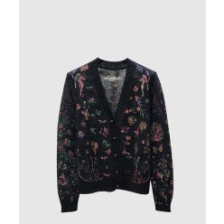 프린트 니트 톱