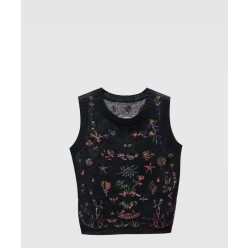 프린트 니트 톱