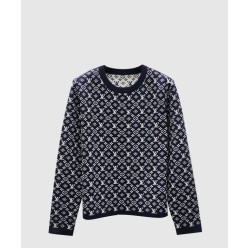 프린트 니트 톱