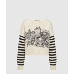 프린트 니트 톱