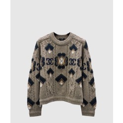 프린트 니트 톱