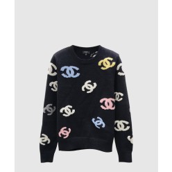 프린트 니트 톱