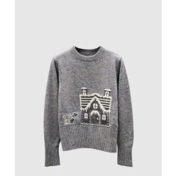 프린트 니트 톱