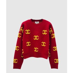 프린트 니트 톱