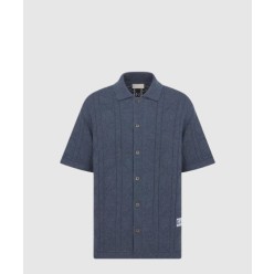 로고 니트 코트