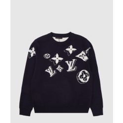 로고 니트 코트