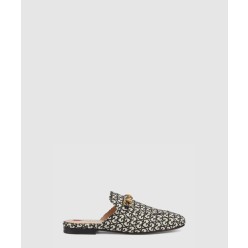 프린스타운 슬리퍼 아이보리 및 블랙 캔버스 779241