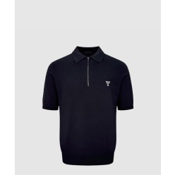 하프 지퍼 울 폴로 셔츠