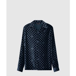 실크 블렌드 벨벳 롱 슬리브드 이브닝 오버셔츠