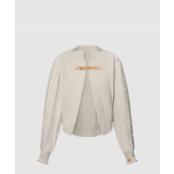 케이블 니트 스트랩 가디건