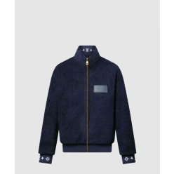 레더 패치 플리스 블루종