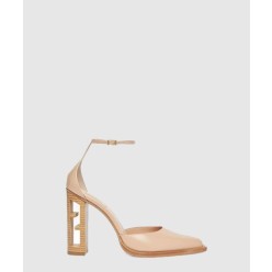 핑크 가죽 힐 8I8347