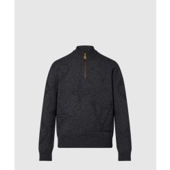 모노그램 자카드 울 하프 지퍼 풀오버