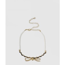 리본 가죽 스커트 초커 AB8496