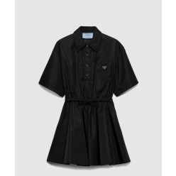 쇼트 슬리브 리나일론 드레스