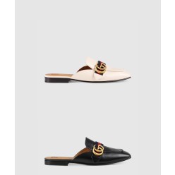 더블 G 디테일의 레더 슬리퍼 423694