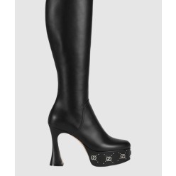 플랫폼 부츠 블랙 레더 750519