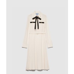 롱 플리츠 새틴 사블 드레스