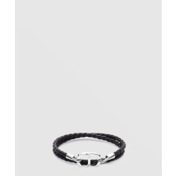 CD Icon 브레이드 가죽 더블 팔찌  B1973