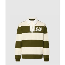 롱 슬리브드 코튼 럭비 폴로