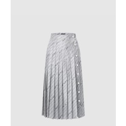 체인 프린트 플리츠 스커트