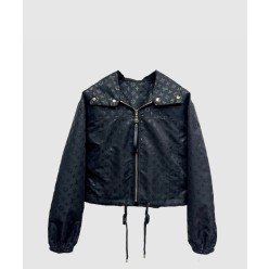 샤이니 모노그램 쇼트 파카