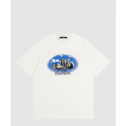 그래픽 쇼트 슬리브드 코튼 크루넥