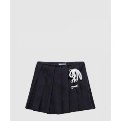 플리츠 스트레치 드릴 미니스커트