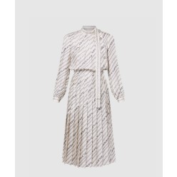 롱 슬리브드 체인 프린트 드레스