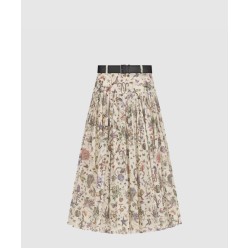 벨트 미디 스커트